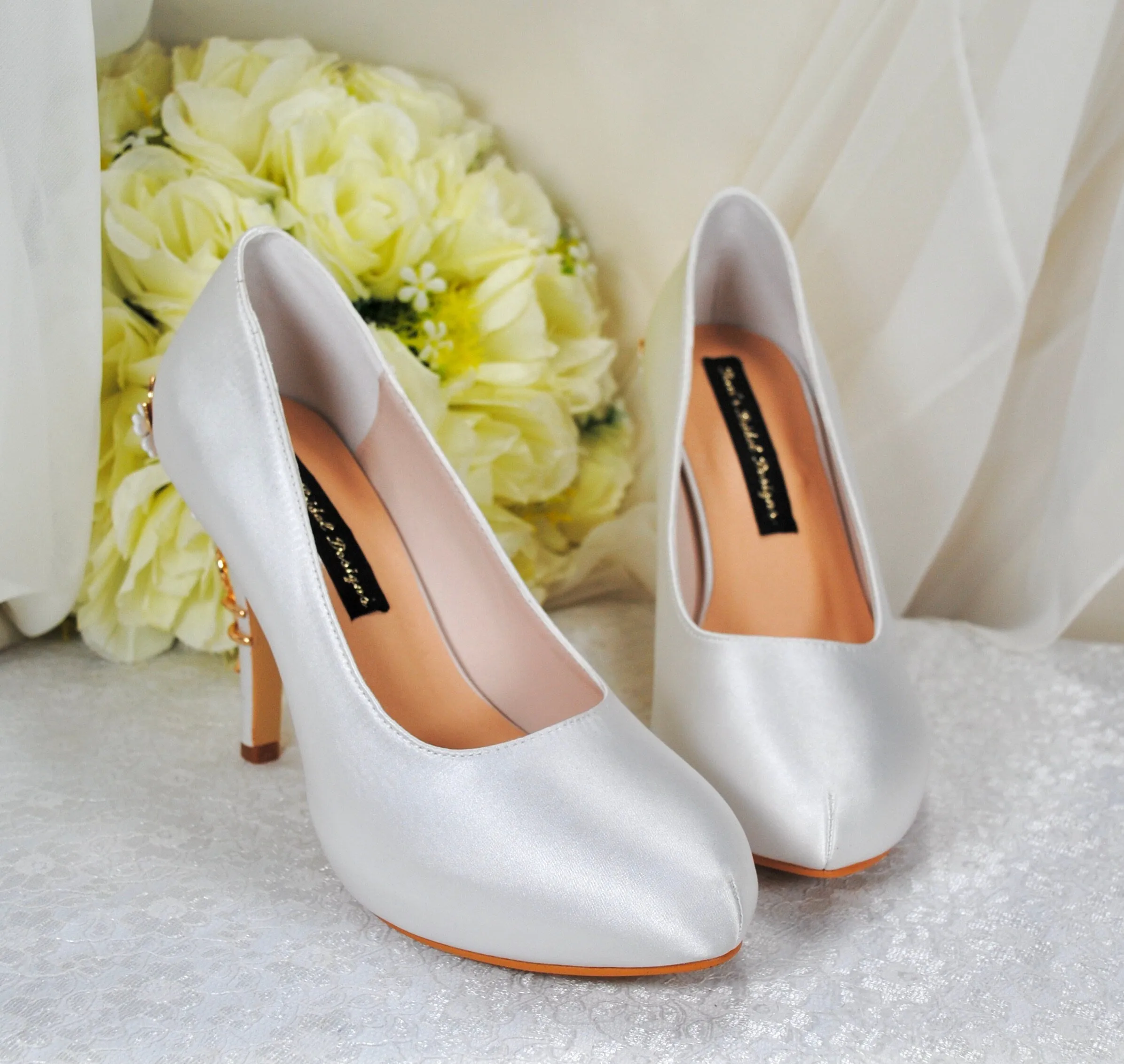 Classic Satin Round Toe Court Shoes