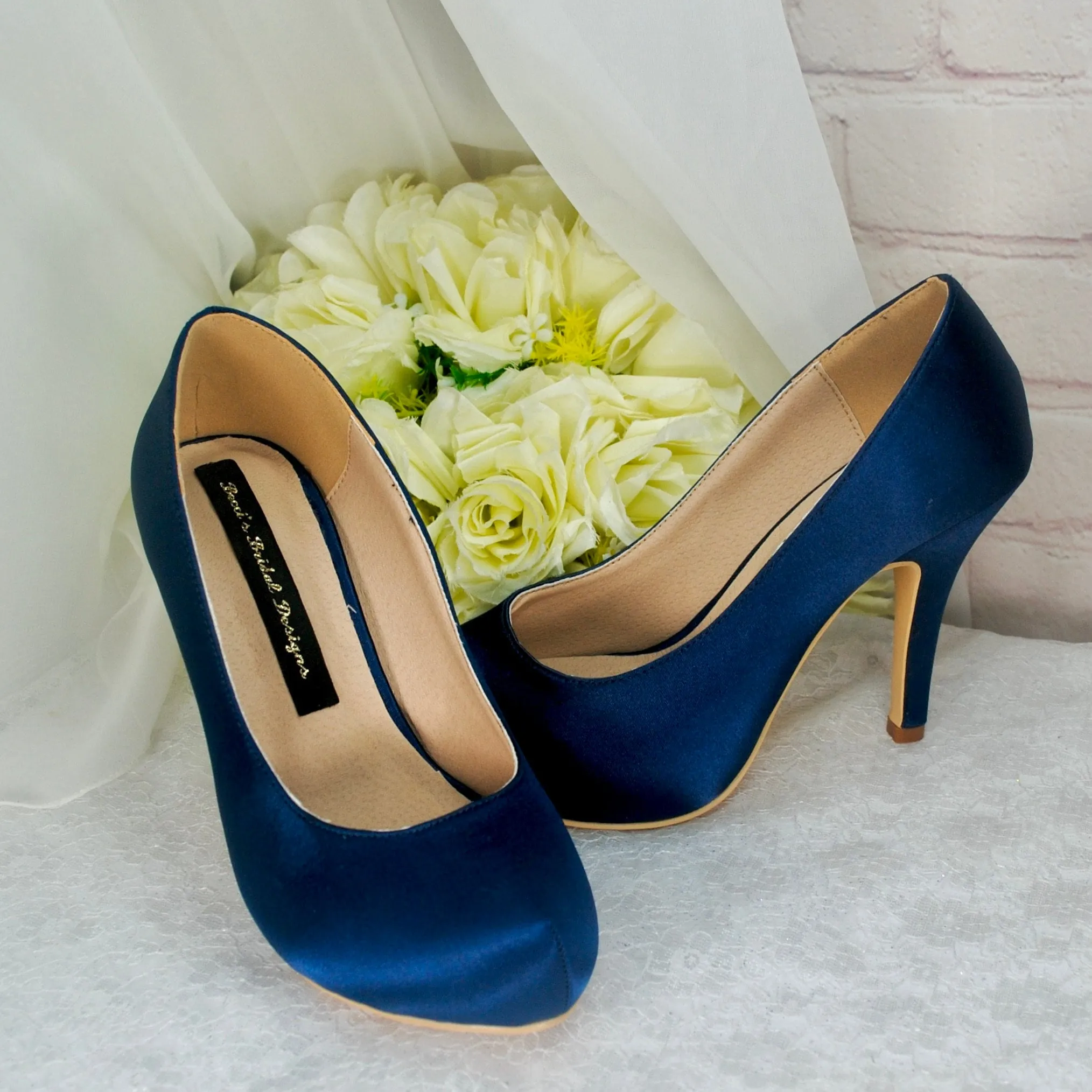 Classic Satin Round Toe Court Shoes