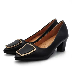 Coloured Gold Ornament Court Shoes