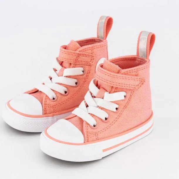   CONVERSE TODDLER CHUCK TAYLOR ALL STAR EASY HIGH CUT (FLAMINGO COLOUR) (A03590) - FLA - R1L1