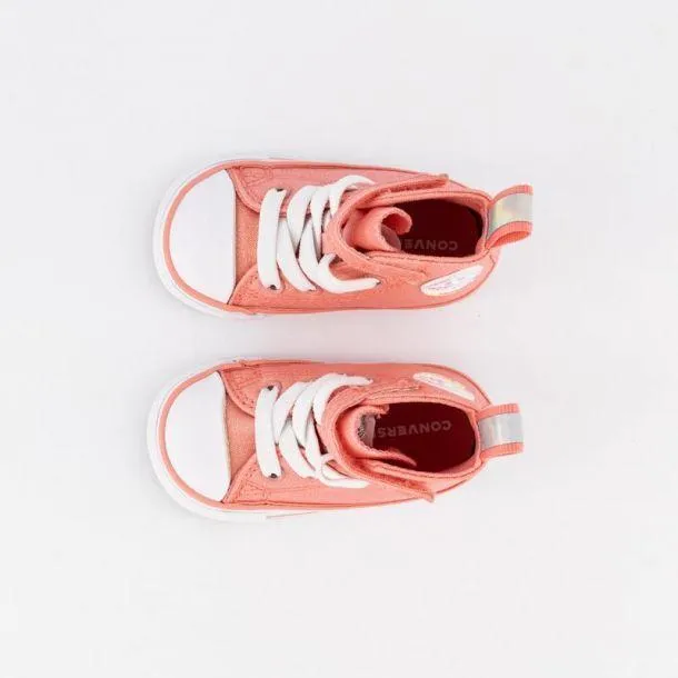   CONVERSE TODDLER CHUCK TAYLOR ALL STAR EASY HIGH CUT (FLAMINGO COLOUR) (A03590) - FLA - R1L1