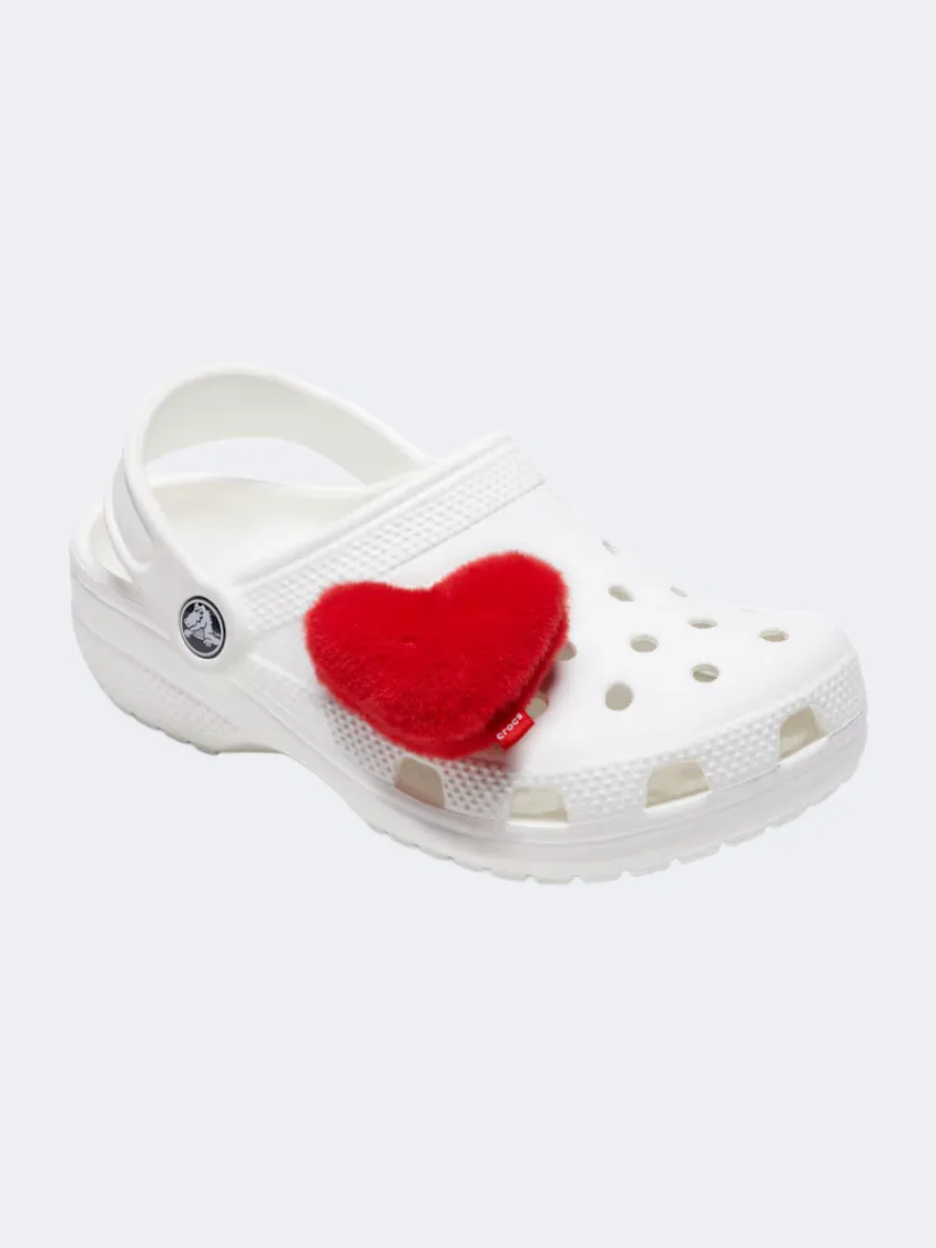 Crocs Fuzzy Heart Lifestyle Pins Red