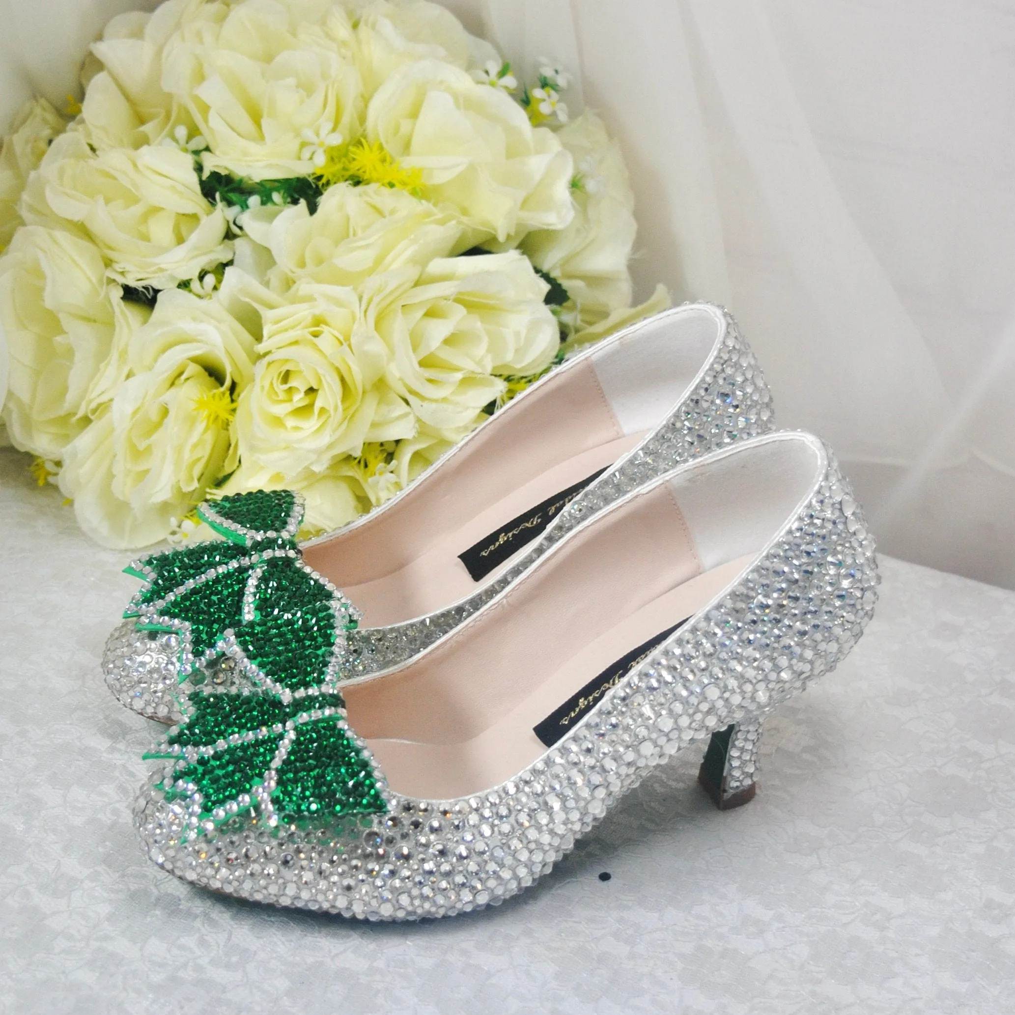 Crystal Bridal Shoes with Bow