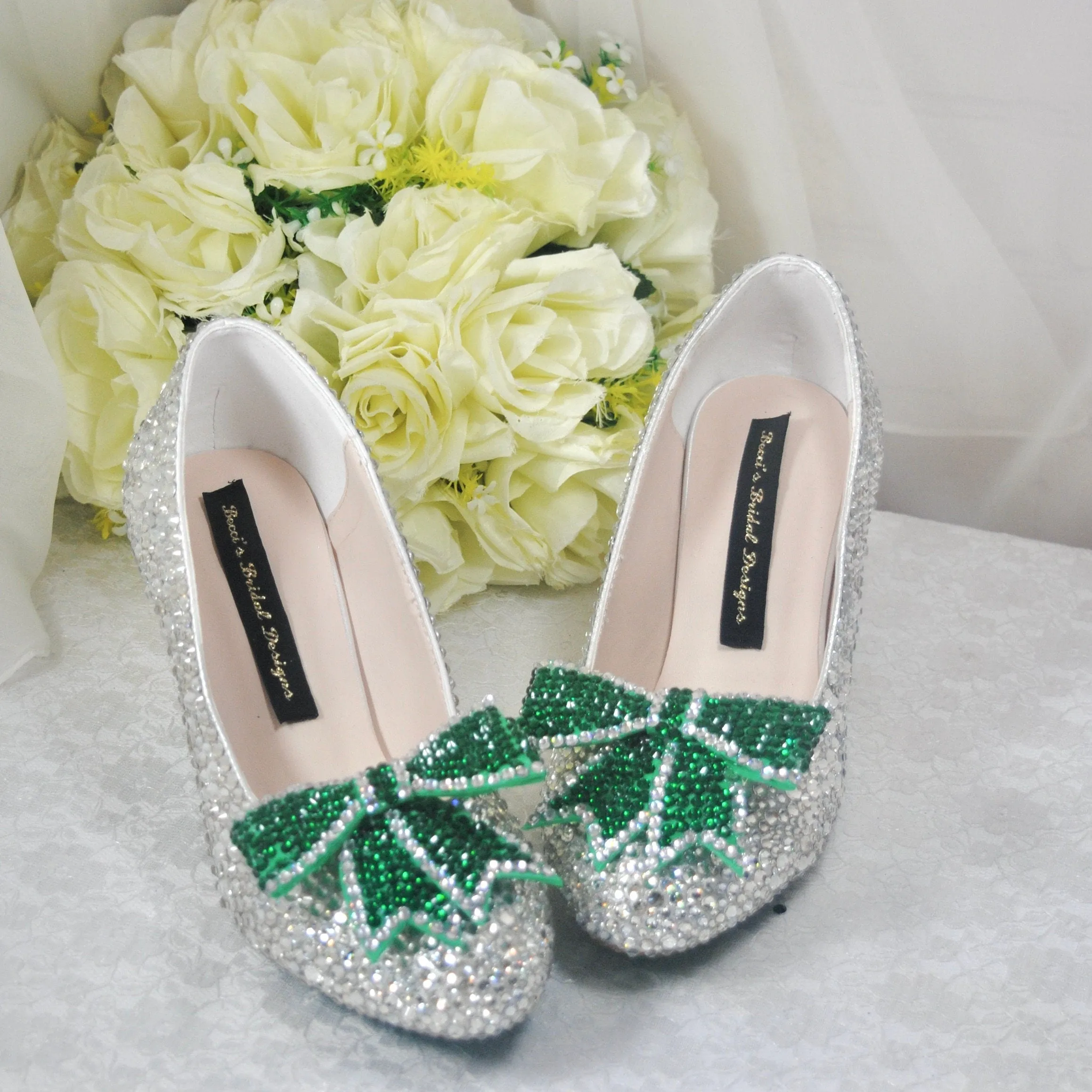 Crystal Bridal Shoes with Bow