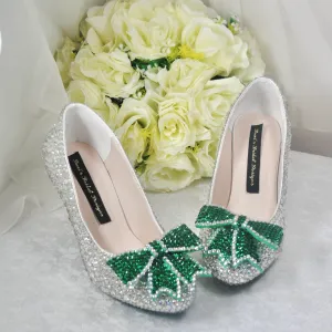 Crystal Bridal Shoes with Bow