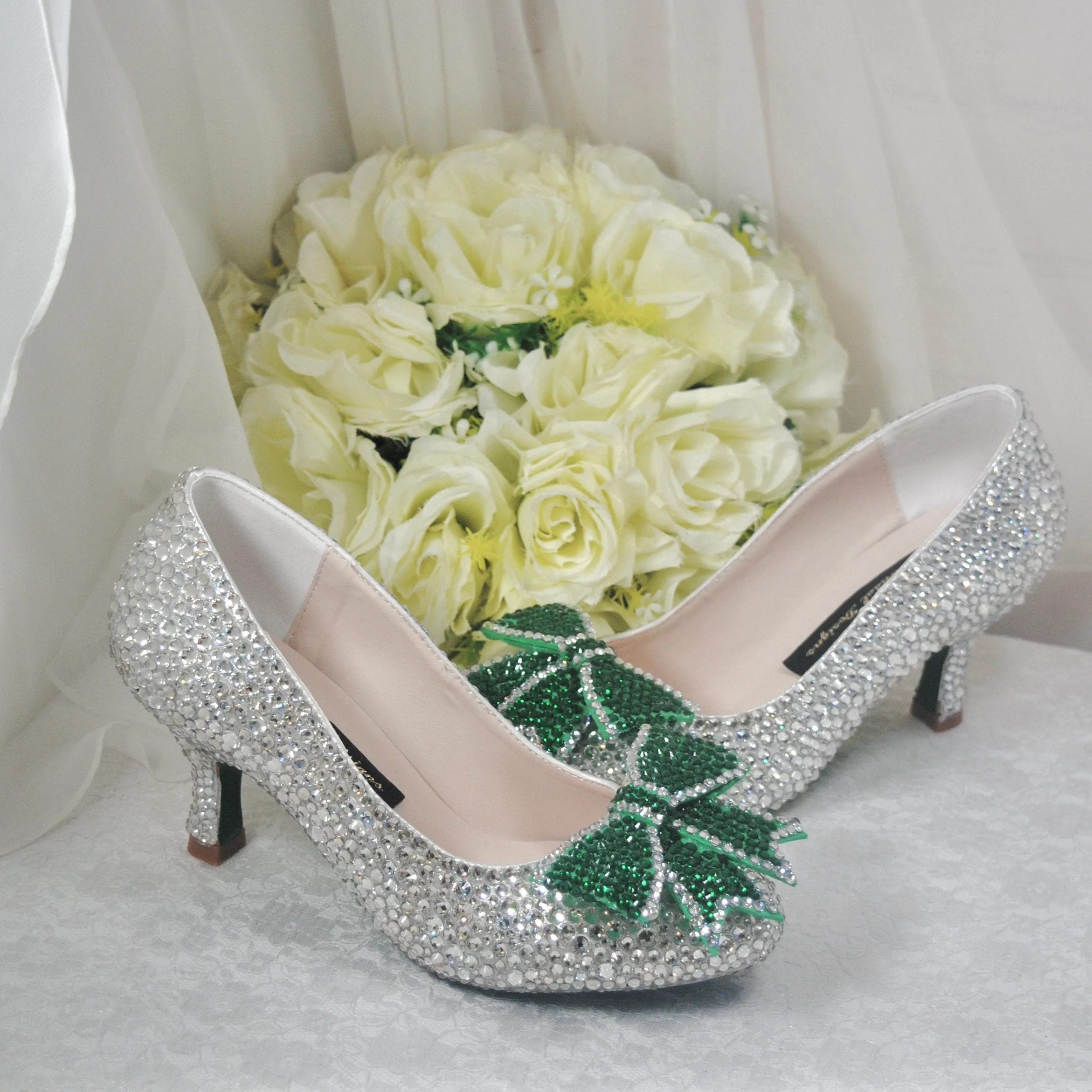 Crystal Bridal Shoes with Bow