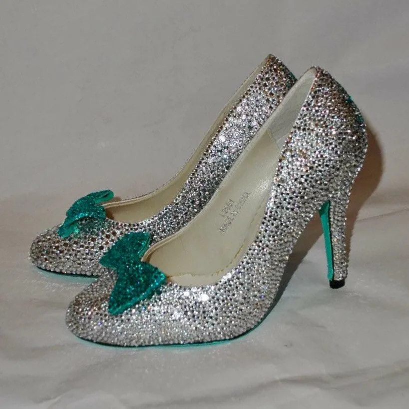 Crystal Bridal Shoes with Bow
