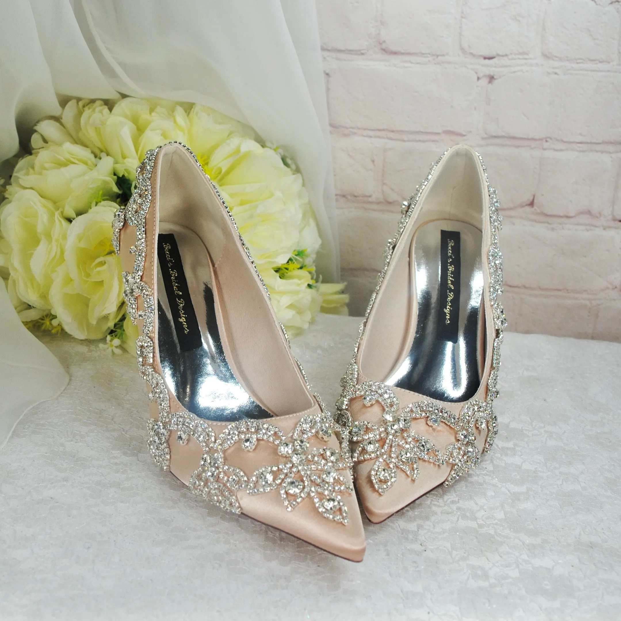 Crystal Trim Wedding Shoes