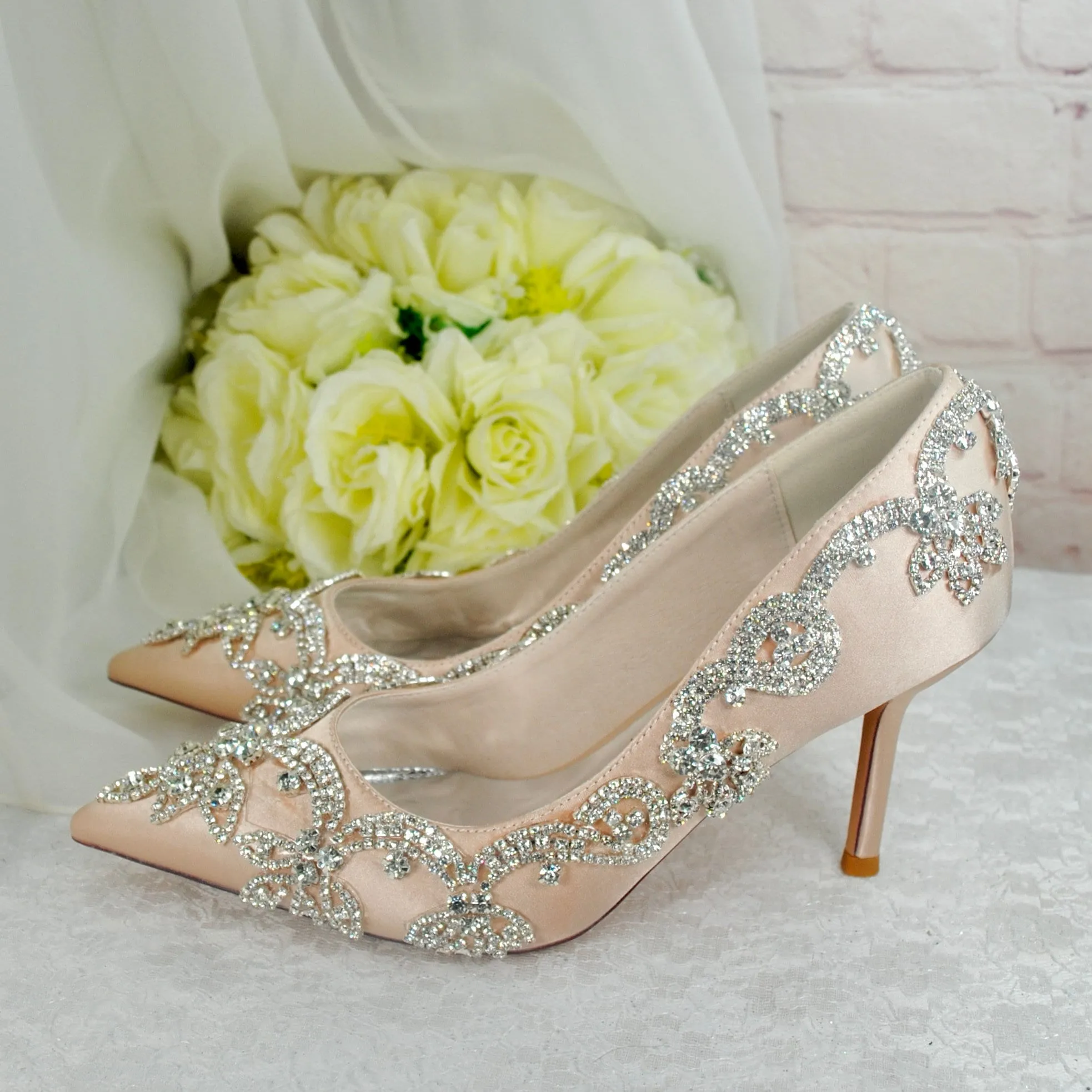 Crystal Trim Wedding Shoes