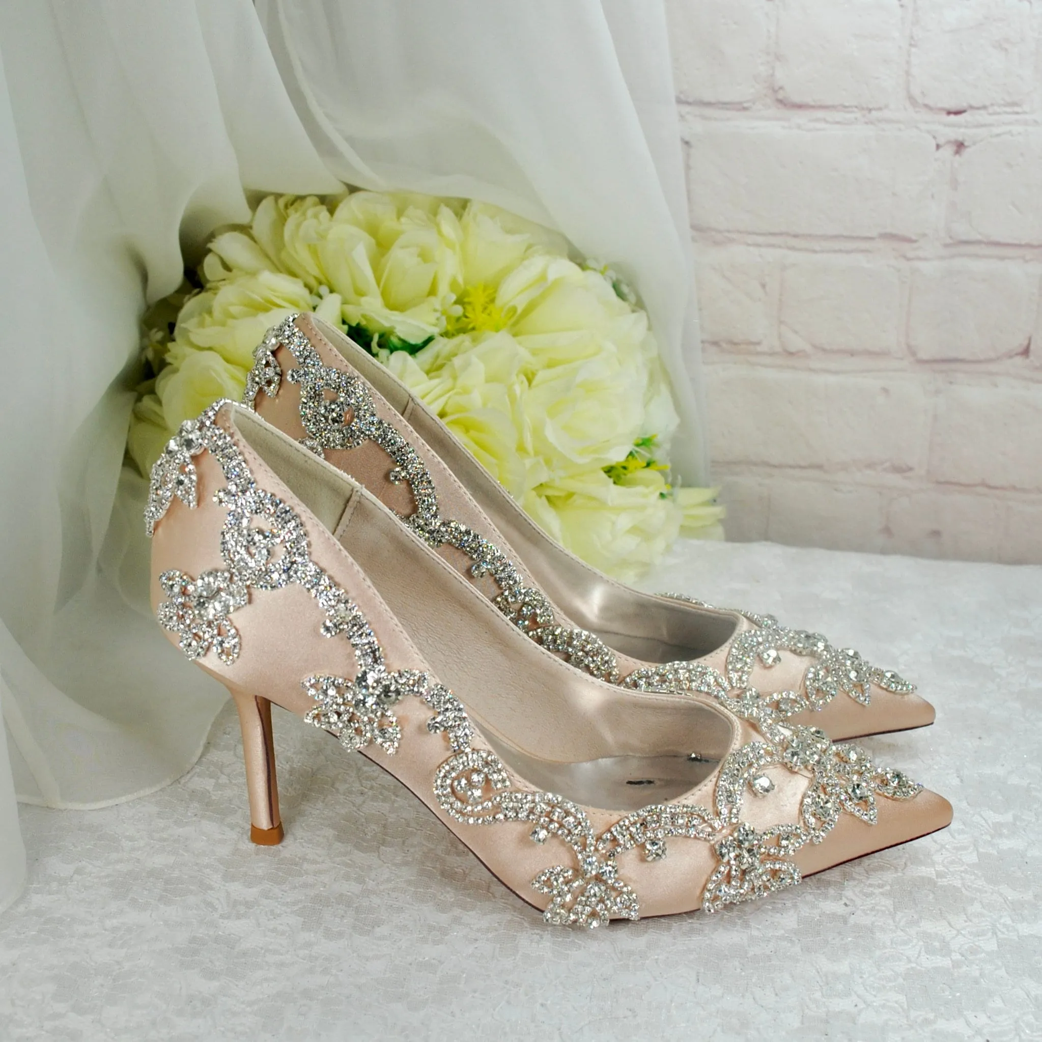 Crystal Trim Wedding Shoes