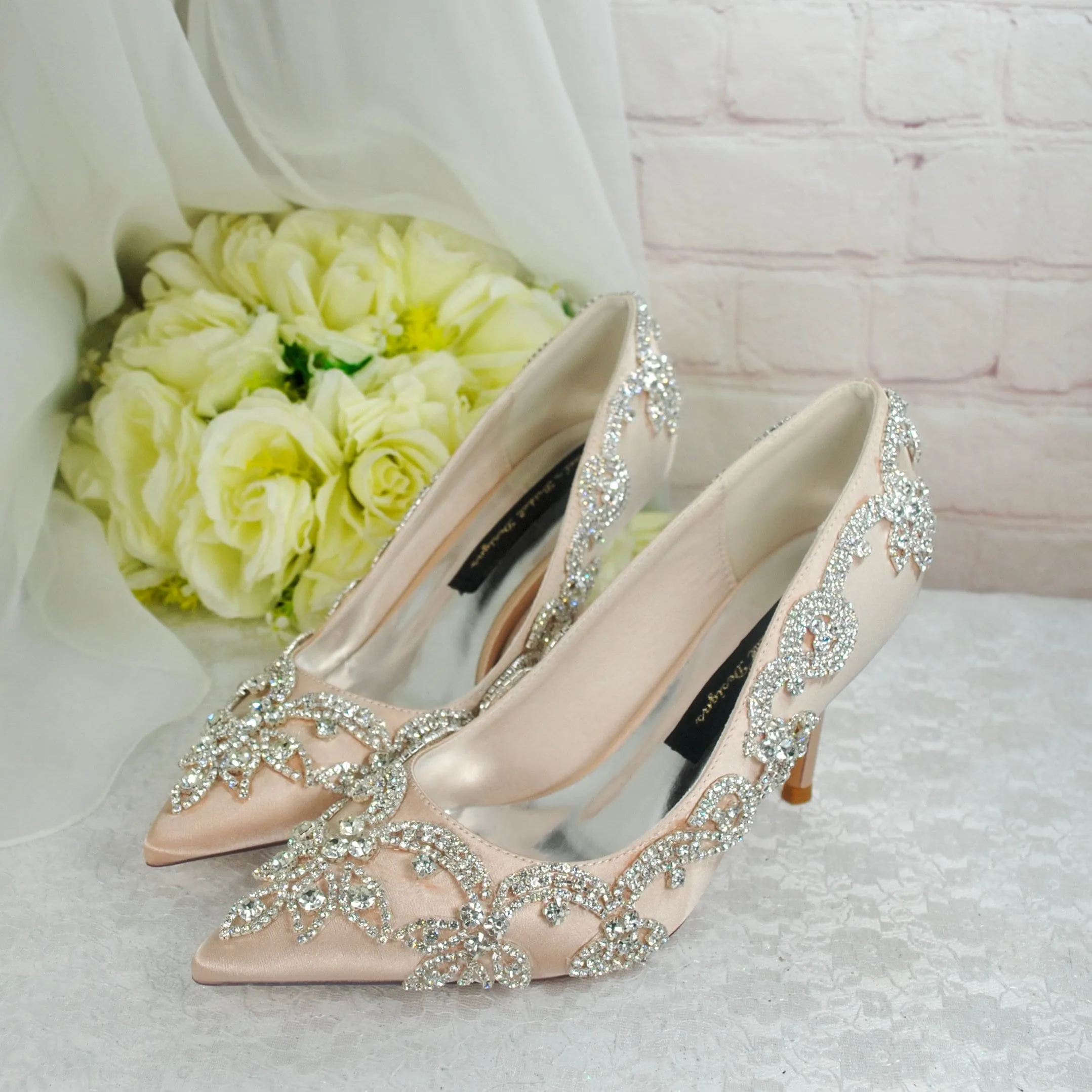 Crystal Trim Wedding Shoes