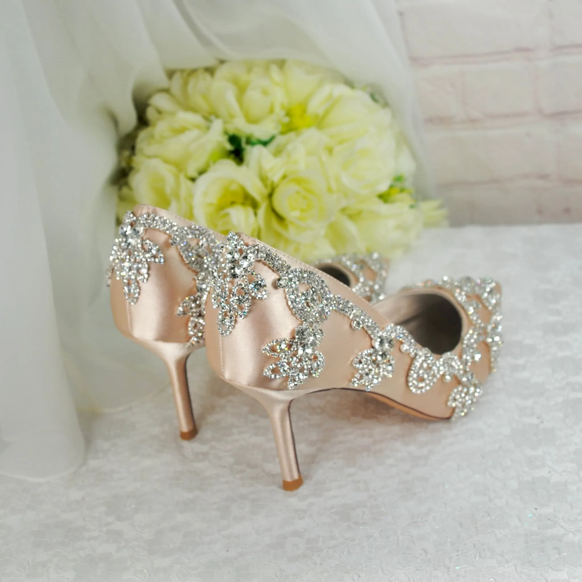 Crystal Trim Wedding Shoes