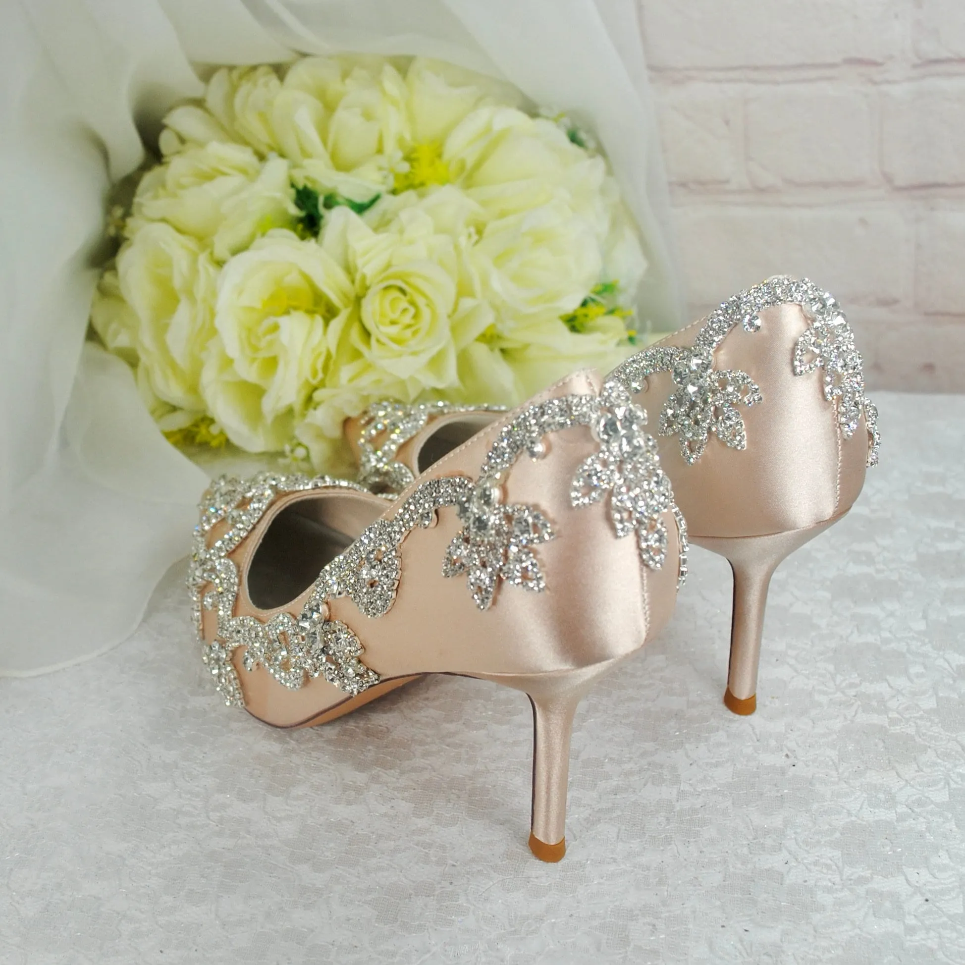 Crystal Trim Wedding Shoes