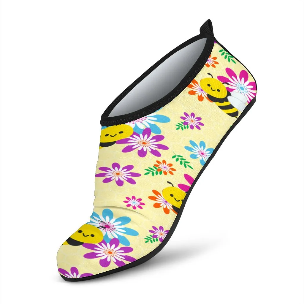 Cute Bumble Bees Aqua Shoes