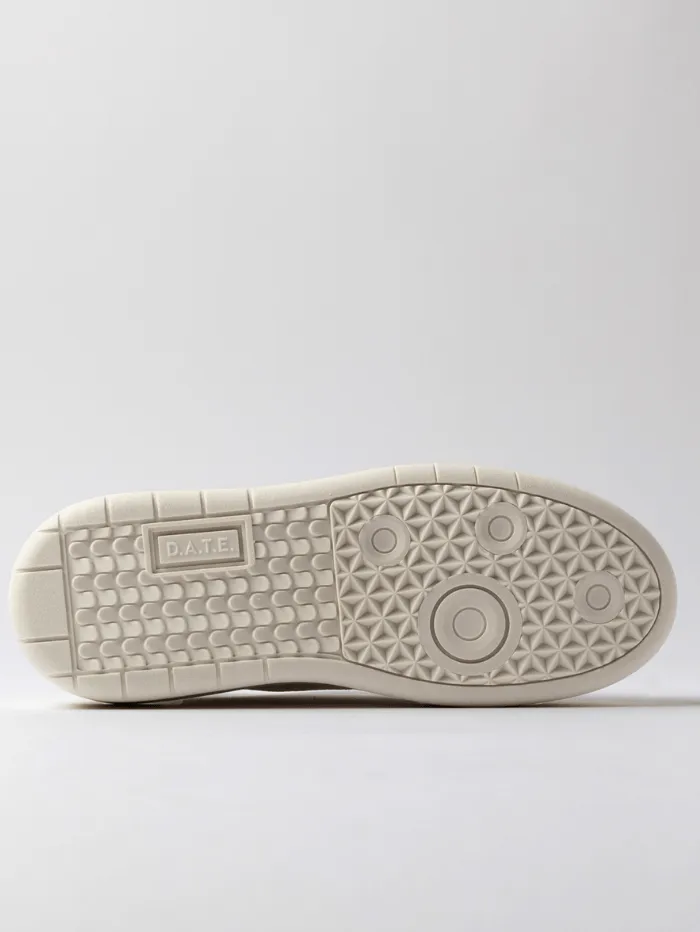 D.A.T.E. Women's Hill Low Platform Calf White Silver Trainers W421-HP-CA-WS