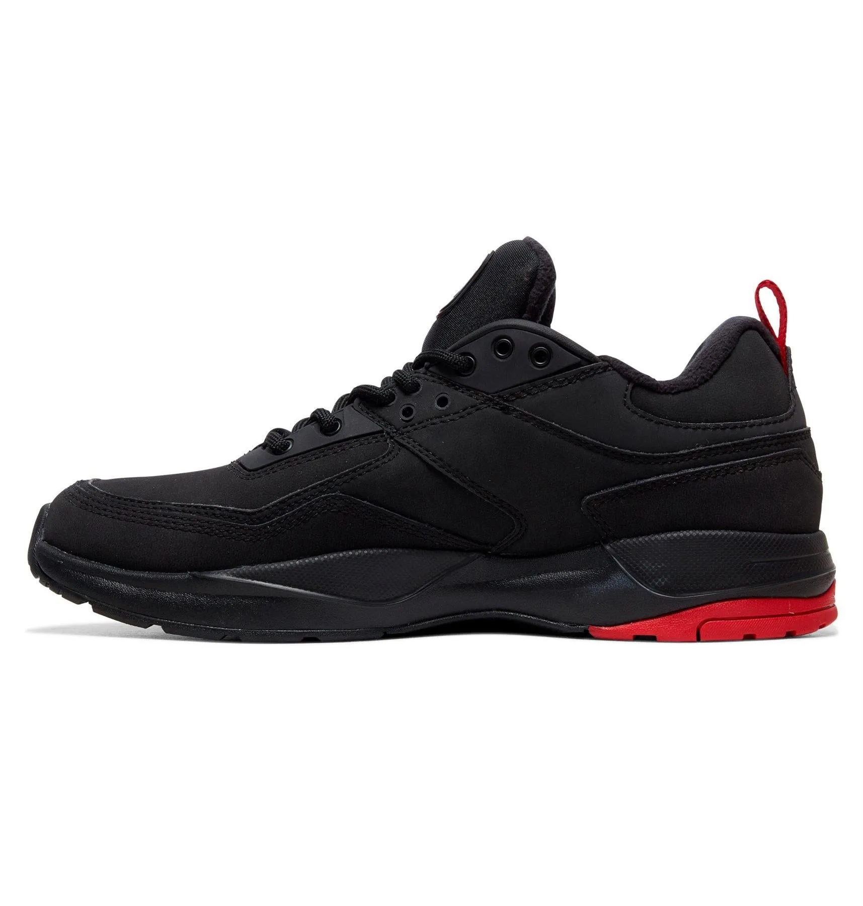 DC Shoes Mens E.Tribeka Winterised Leather Shoes In Black/Black/Red