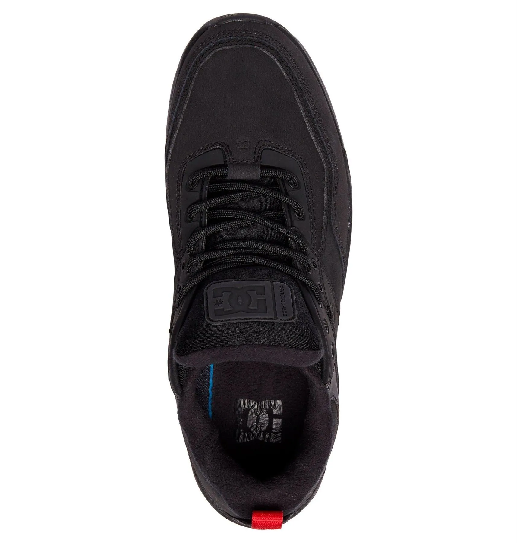 DC Shoes Mens E.Tribeka Winterised Leather Shoes In Black/Black/Red