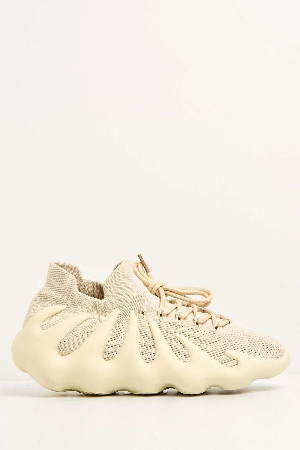 Desirae Structured Sole Lace-up Trainers in Bone