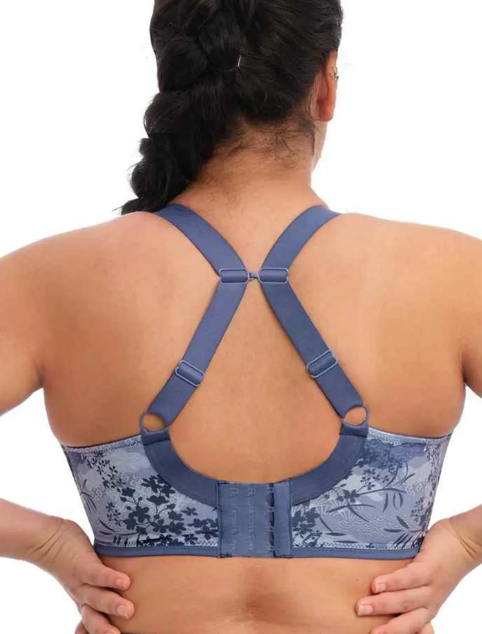 Elomi Energise Underwire Sports Bra With J Hook, Vintage Denim