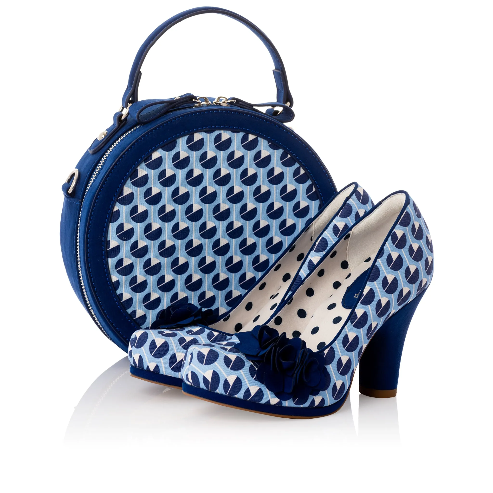 Eva Azure Blue High Heel Court Shoe by Ruby Shoo