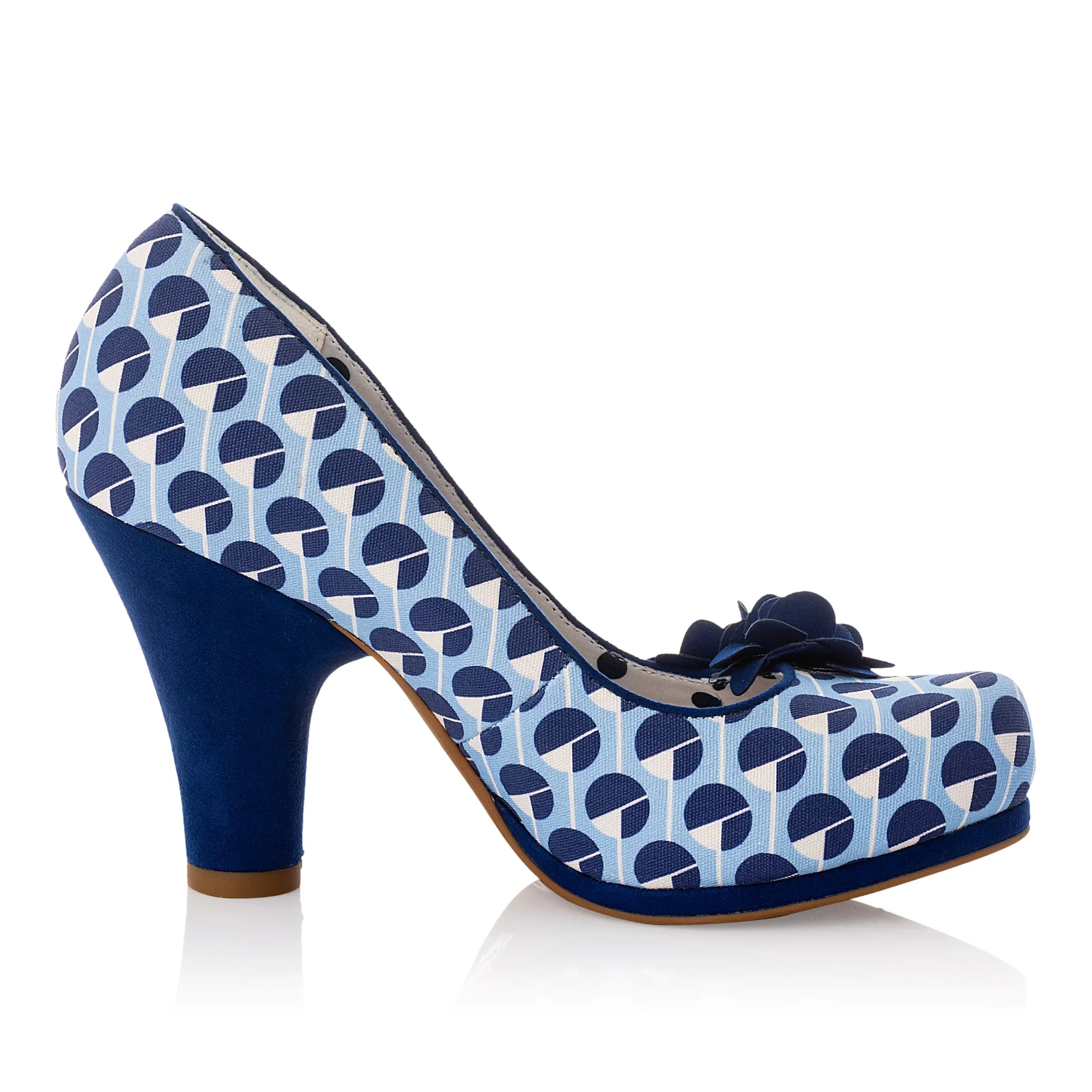 Eva Azure Blue High Heel Court Shoe by Ruby Shoo