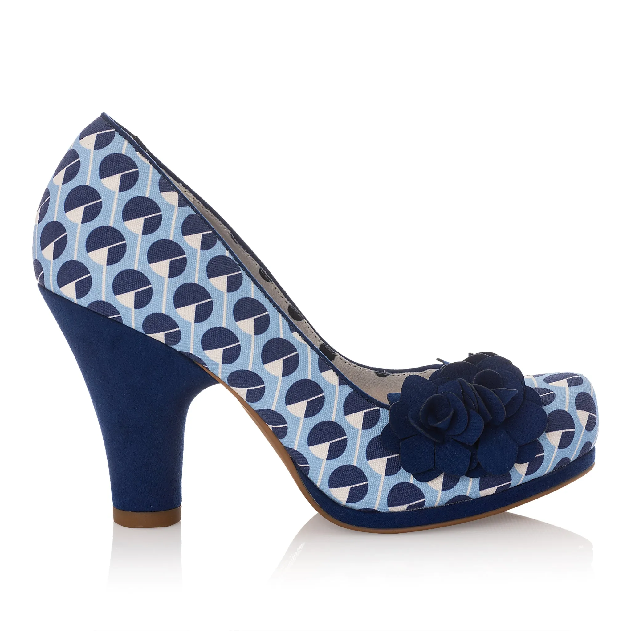 Eva Azure Blue High Heel Court Shoe by Ruby Shoo