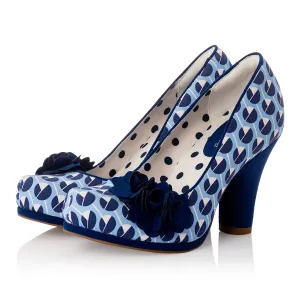 Eva Azure Blue High Heel Court Shoe by Ruby Shoo