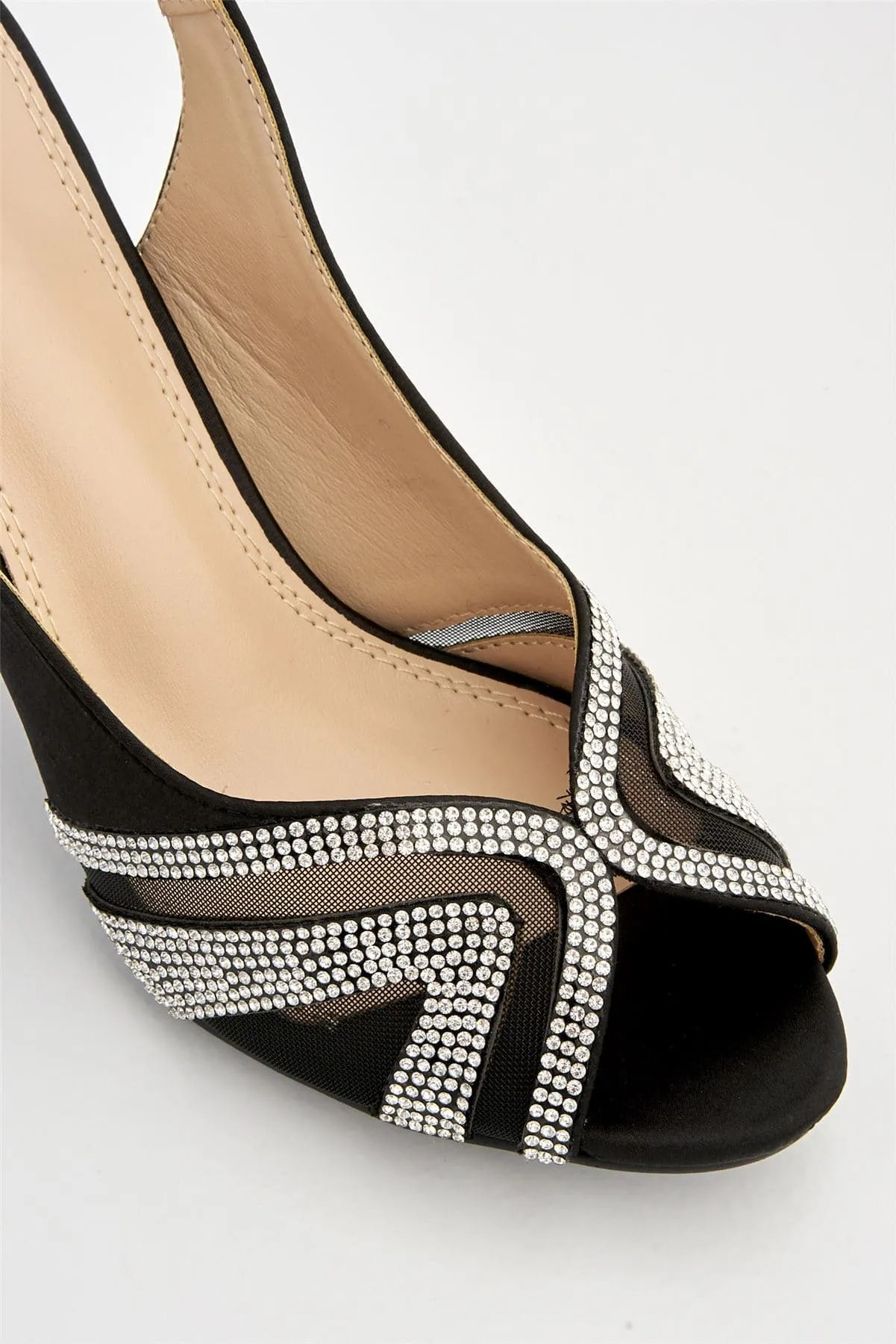 Farah Diamante Cut-out Heel in Black
