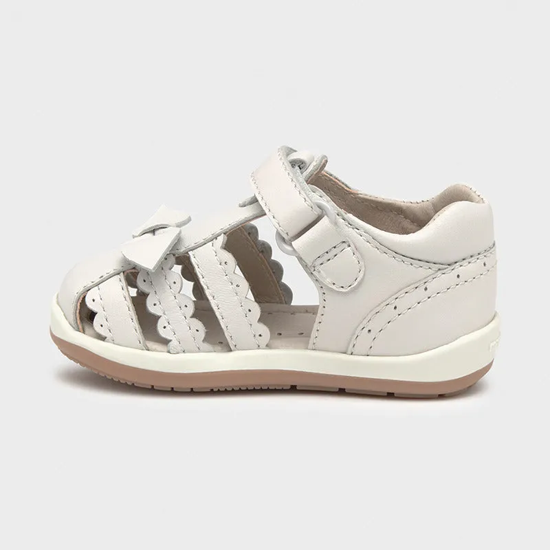 First Steps Leather Bow Sandal by Mayoral