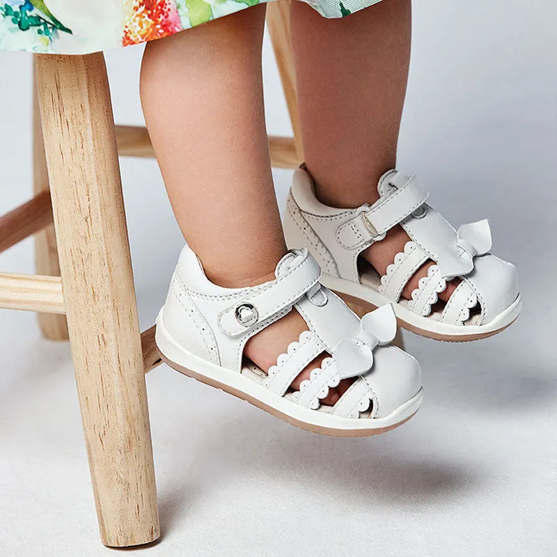 First Steps Leather Bow Sandal by Mayoral