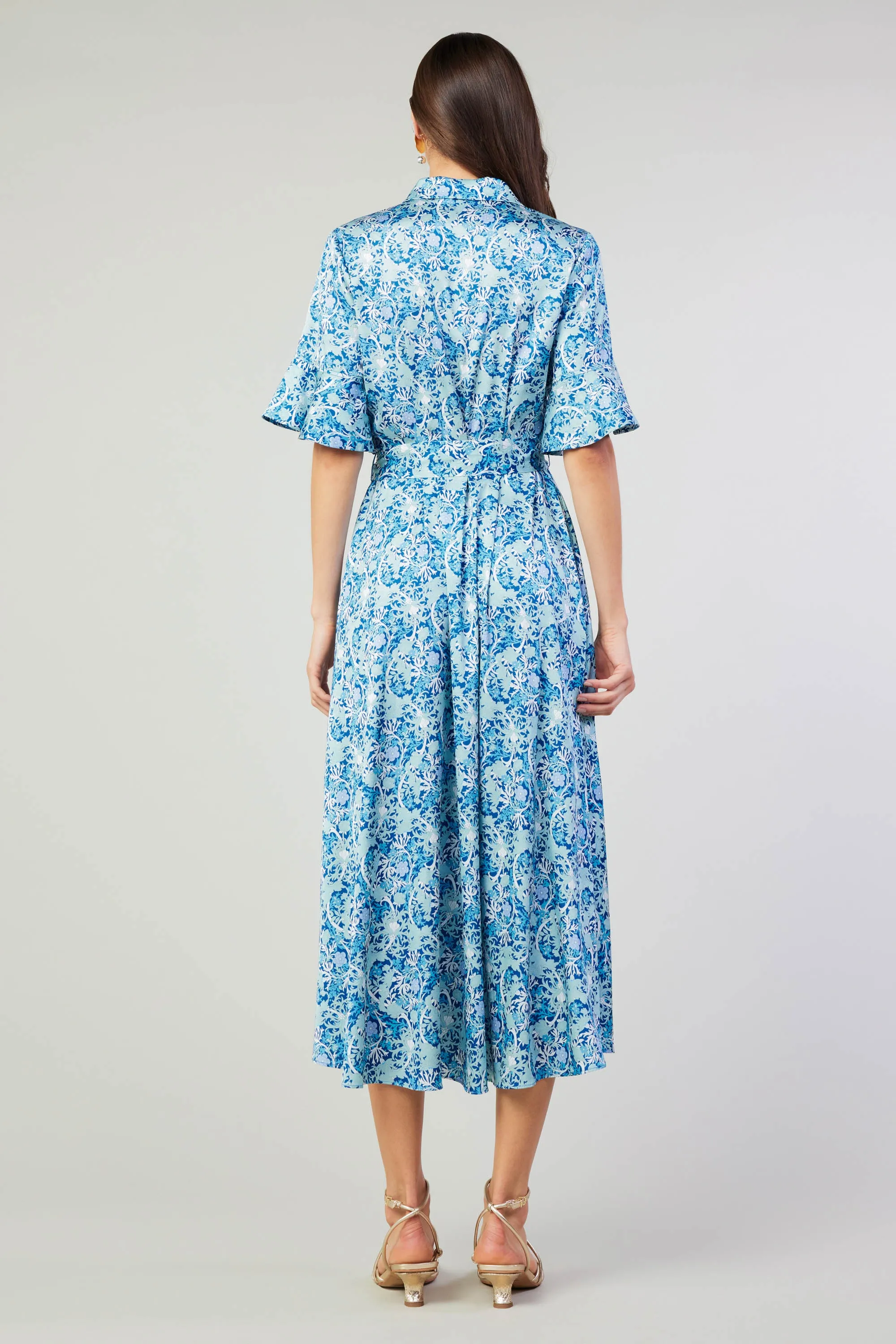 Floral Buttondown Shirt Dress