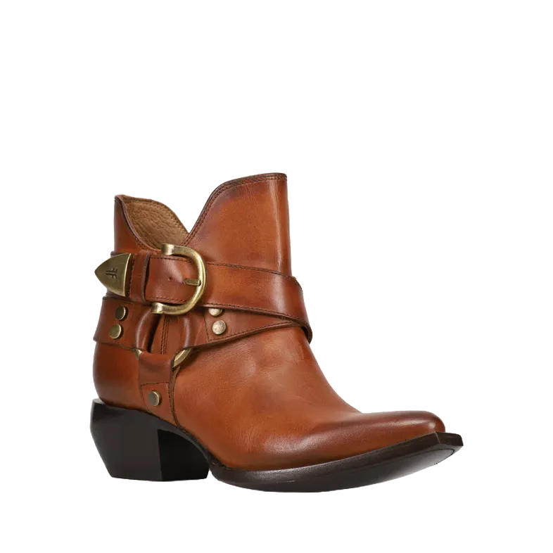Frye Ladies Sacha Multi Strap Caramel Leather Booties FR41351-CARA