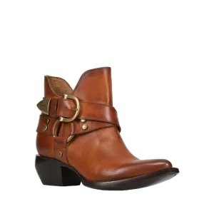 Frye Ladies Sacha Multi Strap Caramel Leather Booties FR41351-CARA