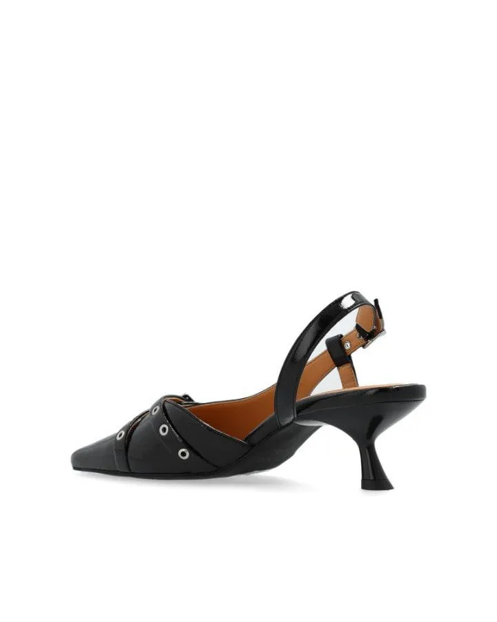 Ganni Eyelets Kitten Heel Pump