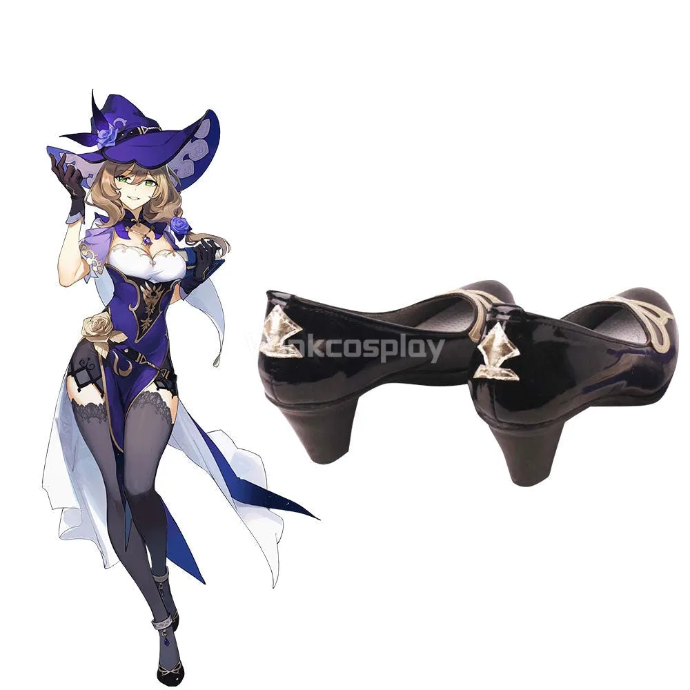 Genshin Impact Lisa Black Cosplay Shoes