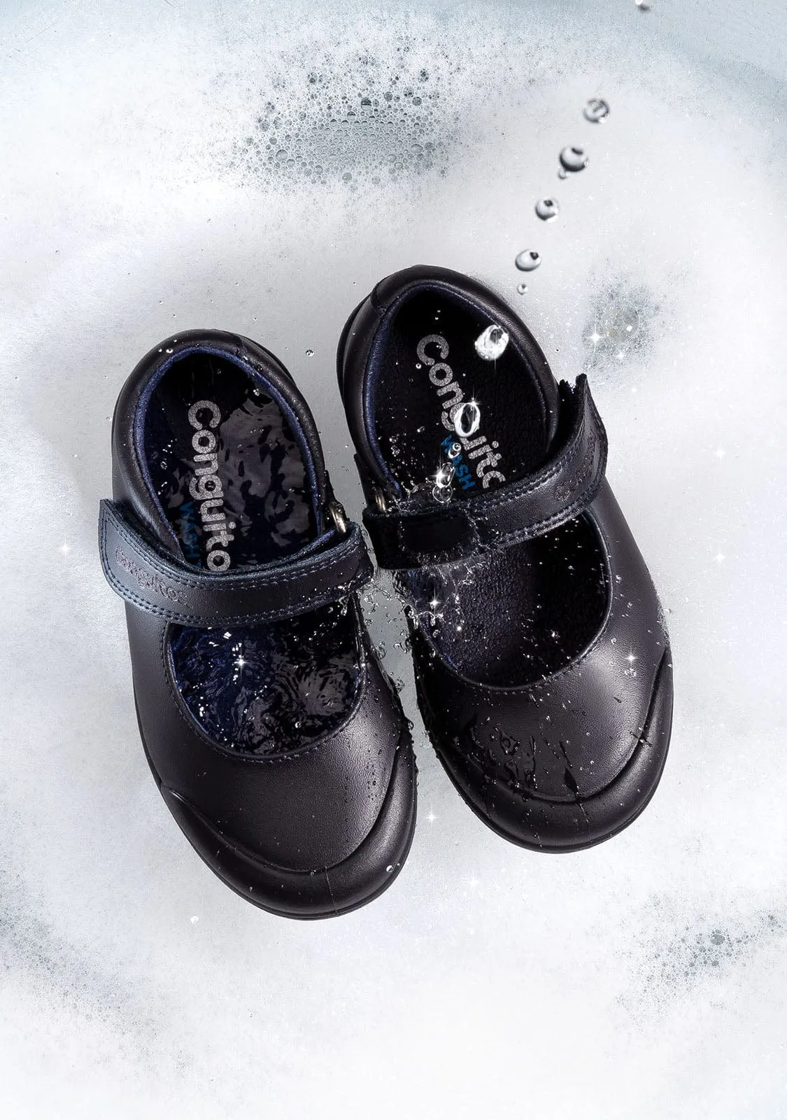 Girl's Brown Washable Leather School Shoes