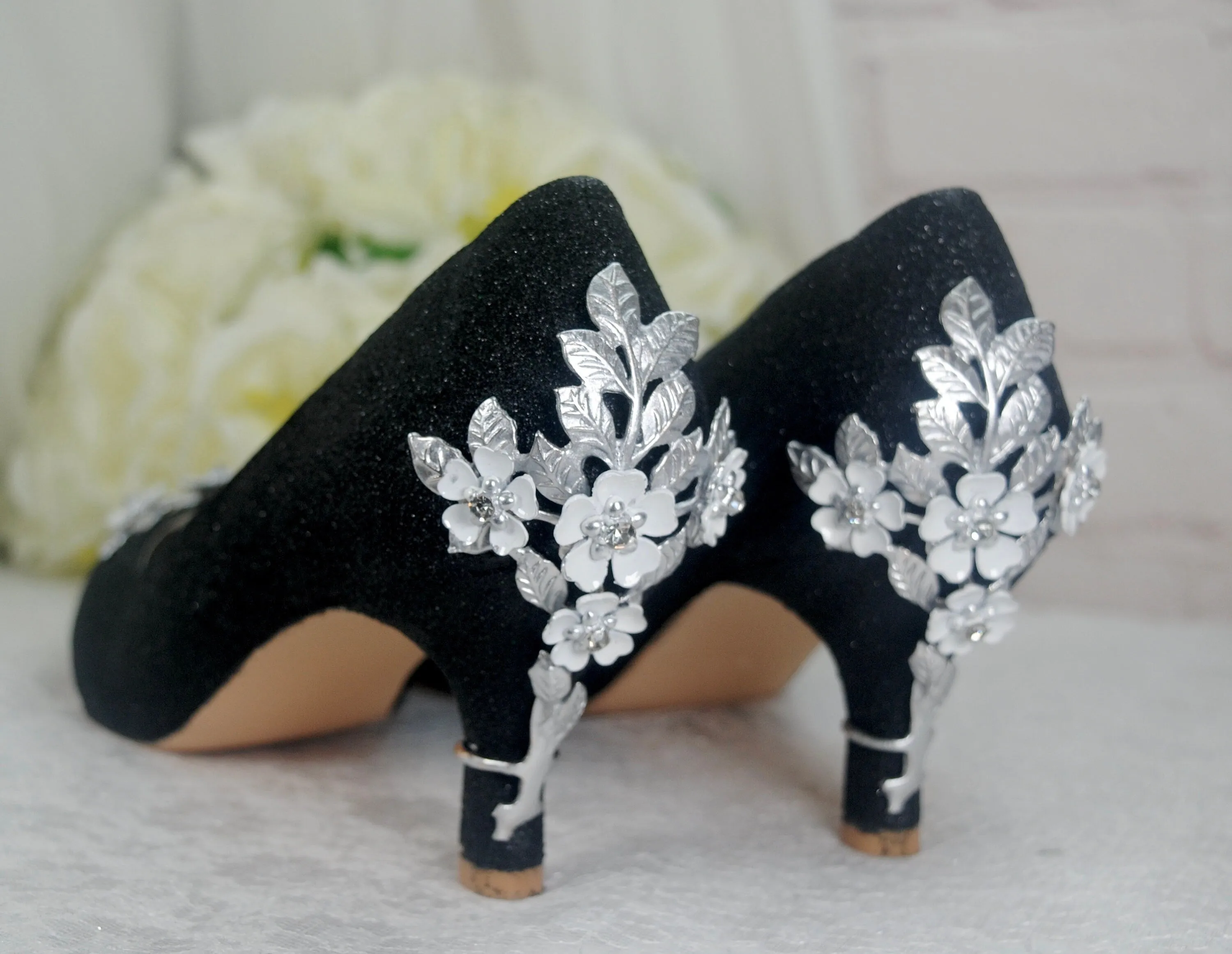 Glitter Shimmer Low Kitten Heel Bridal Pump