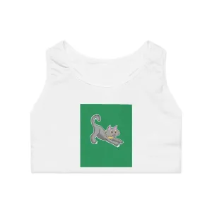 Grey Kitty Sports Bra (AOP)