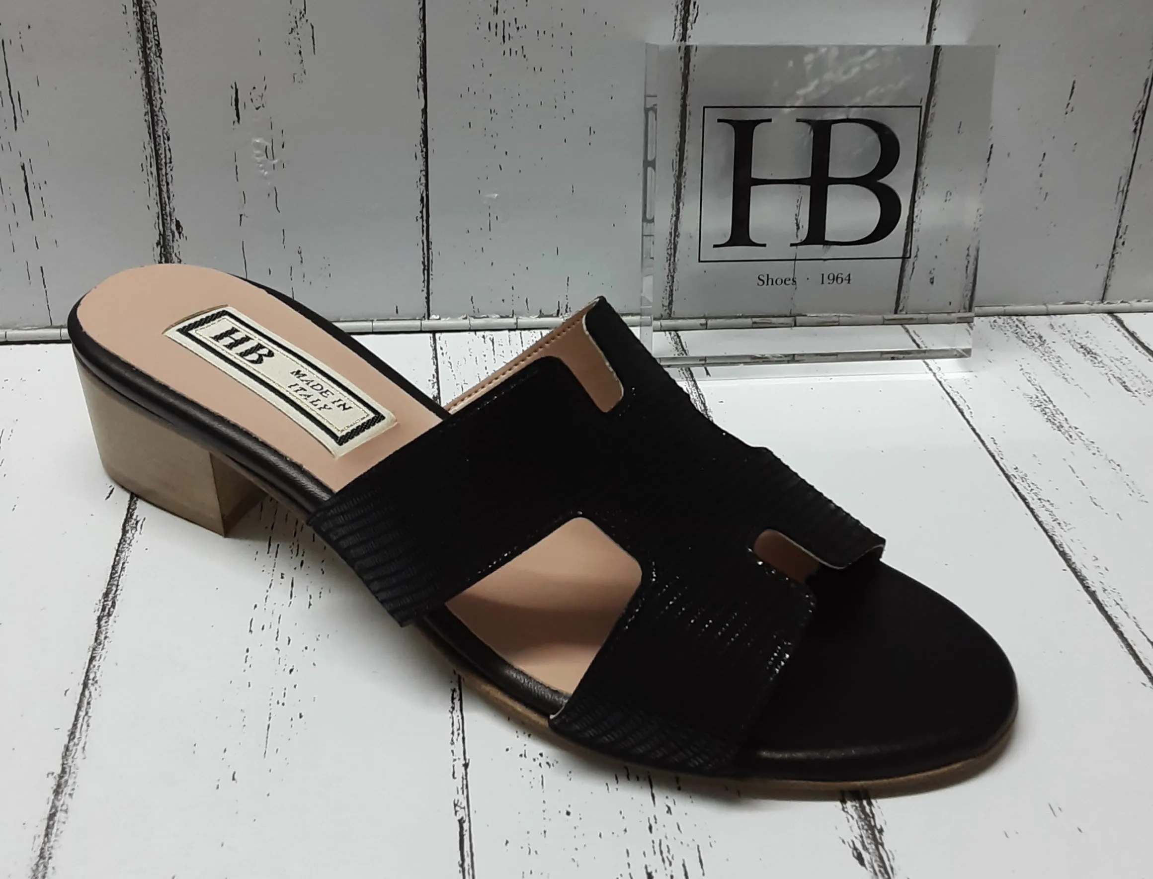 HB Italia - 62 - BLACK VARANUS 5598 - T.40 - SLIP ON MULE