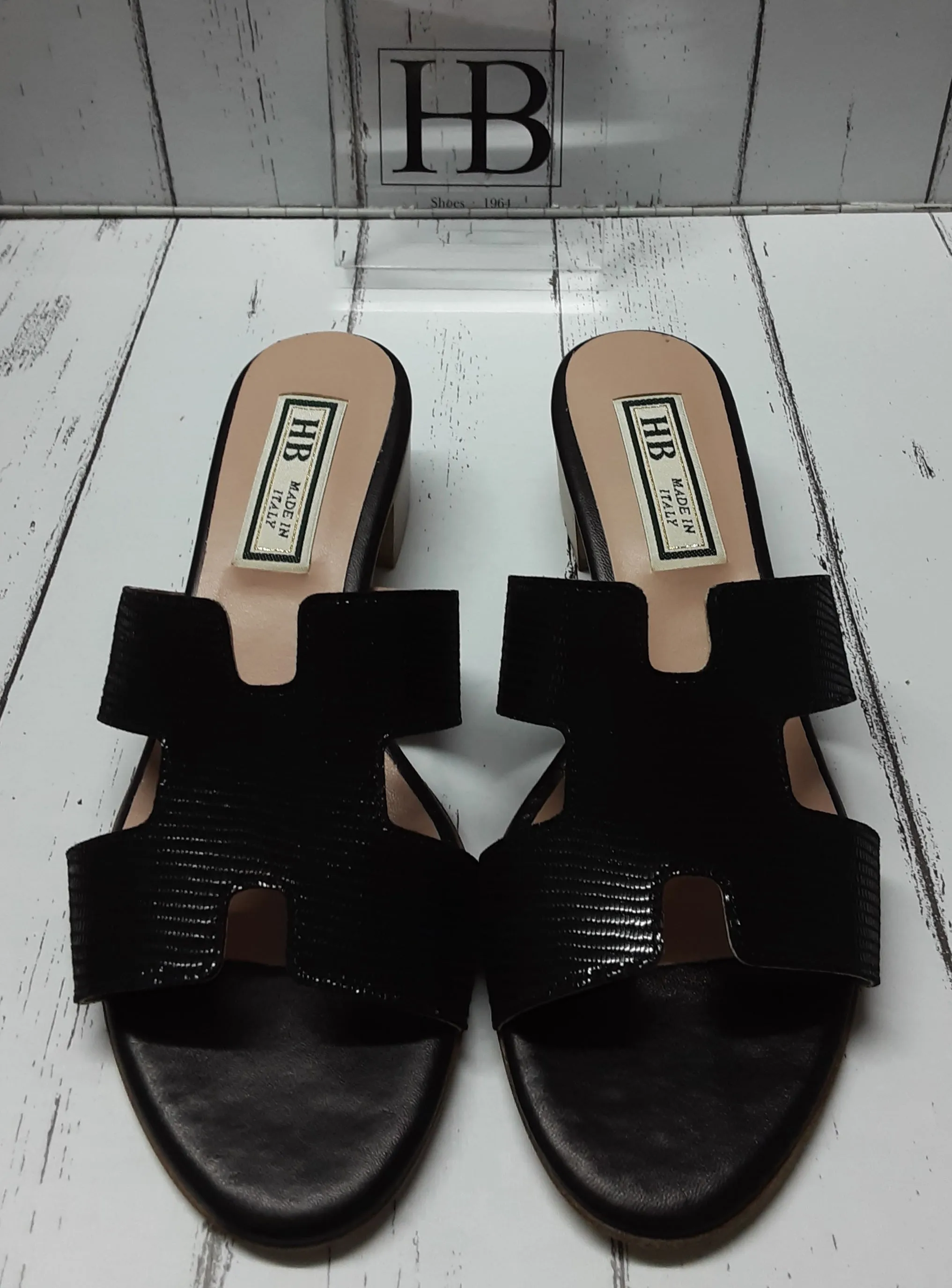 HB Italia - 62 - BLACK VARANUS 5598 - T.40 - SLIP ON MULE