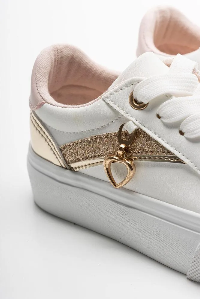 Heart Charm Sneaker White