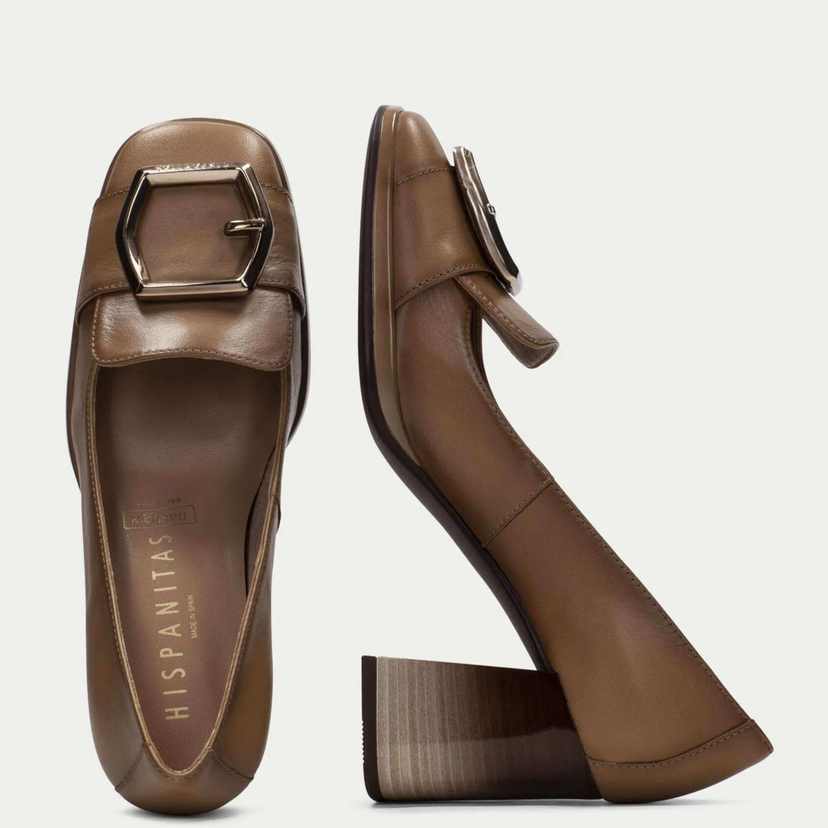 Hispanitas Brown Leather High Heeled Shoes