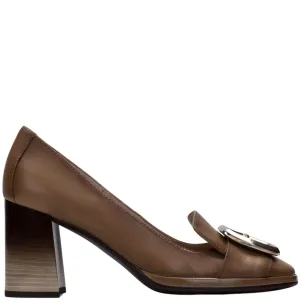 Hispanitas Brown Leather High Heeled Shoes
