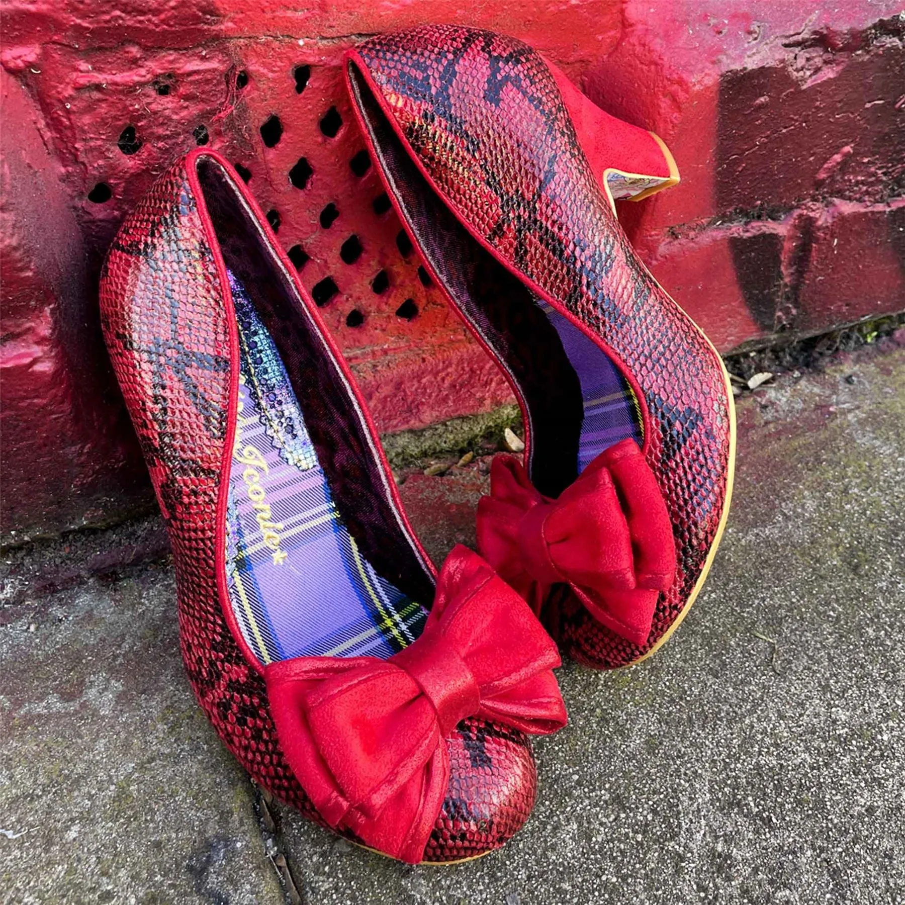 Irregular Choice Ban Joe Red Sanke Womens Court Shoes Heels