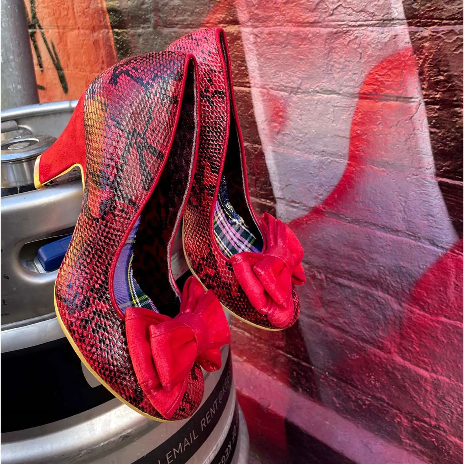 Irregular Choice Ban Joe Red Sanke Womens Court Shoes Heels