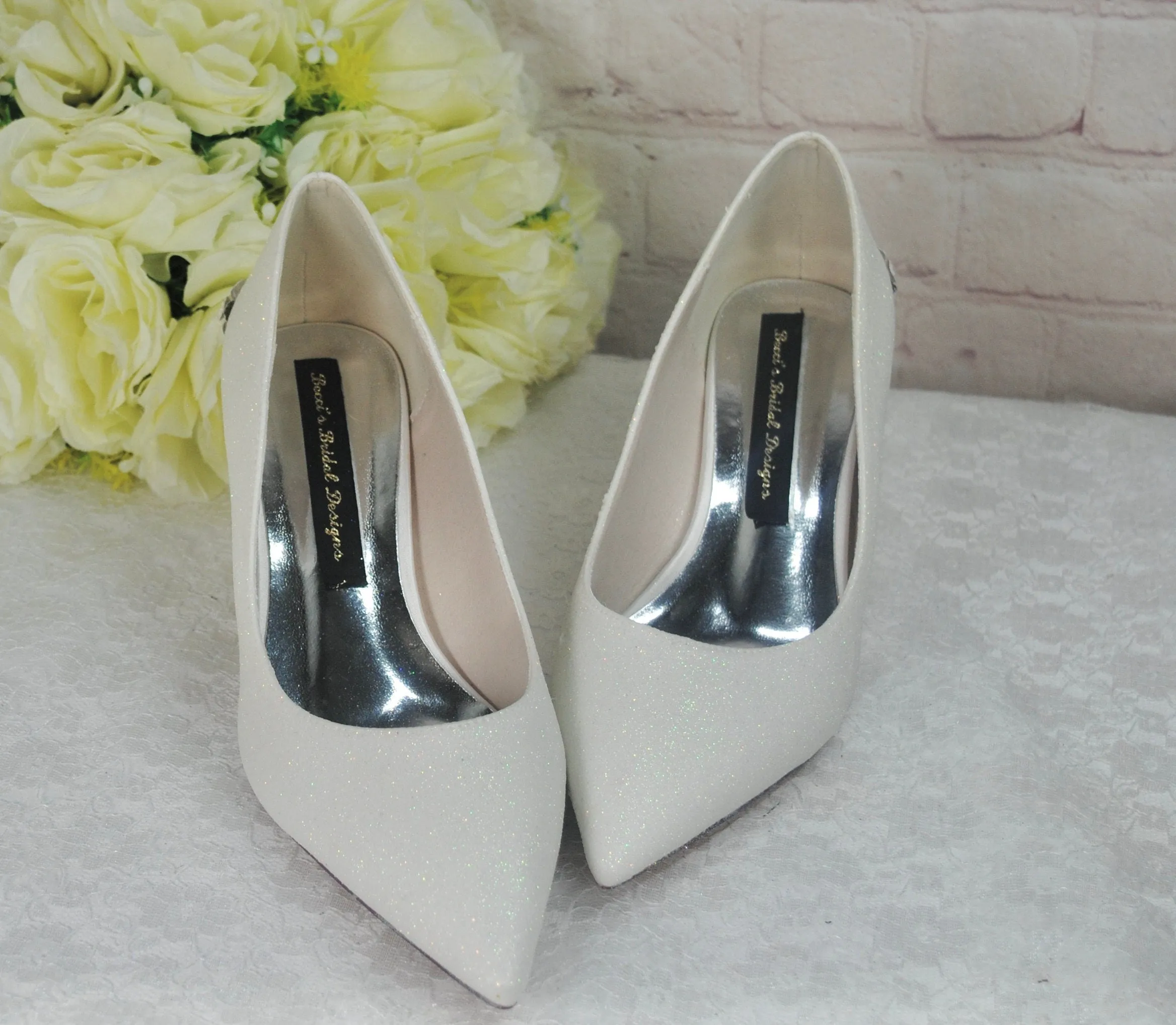 Ivory Shimmer Wedding Shoes UK3/US5.5