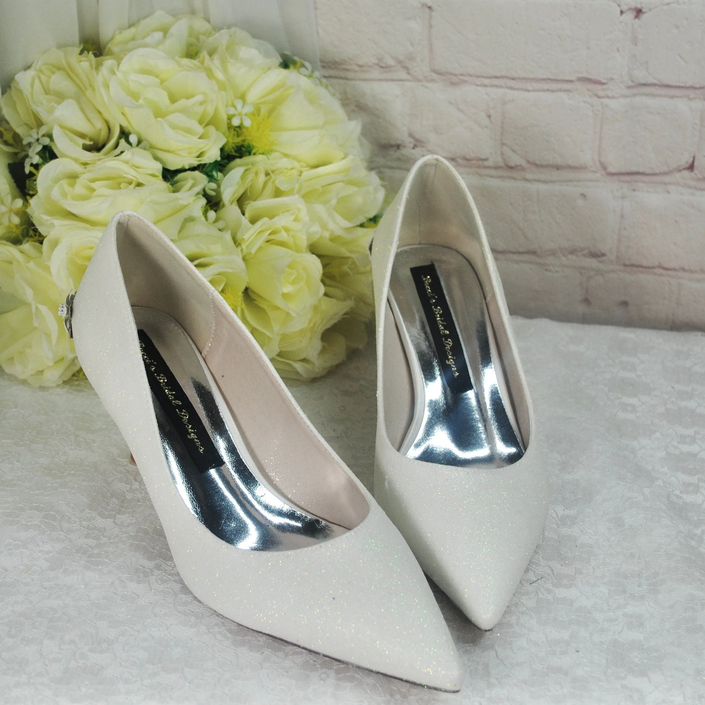 Ivory Shimmer Wedding Shoes UK3/US5.5
