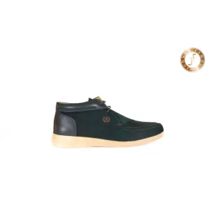 Johnny Famous Bally Style Soho Men's Green Elephant Leather High Tops