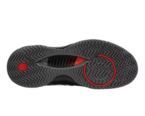 K-Swiss Men's Hypercourt Supreme 2 Black Steel Gray Firey Red Shoes