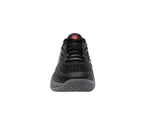 K-Swiss Men's Hypercourt Supreme 2 Black Steel Gray Firey Red Shoes